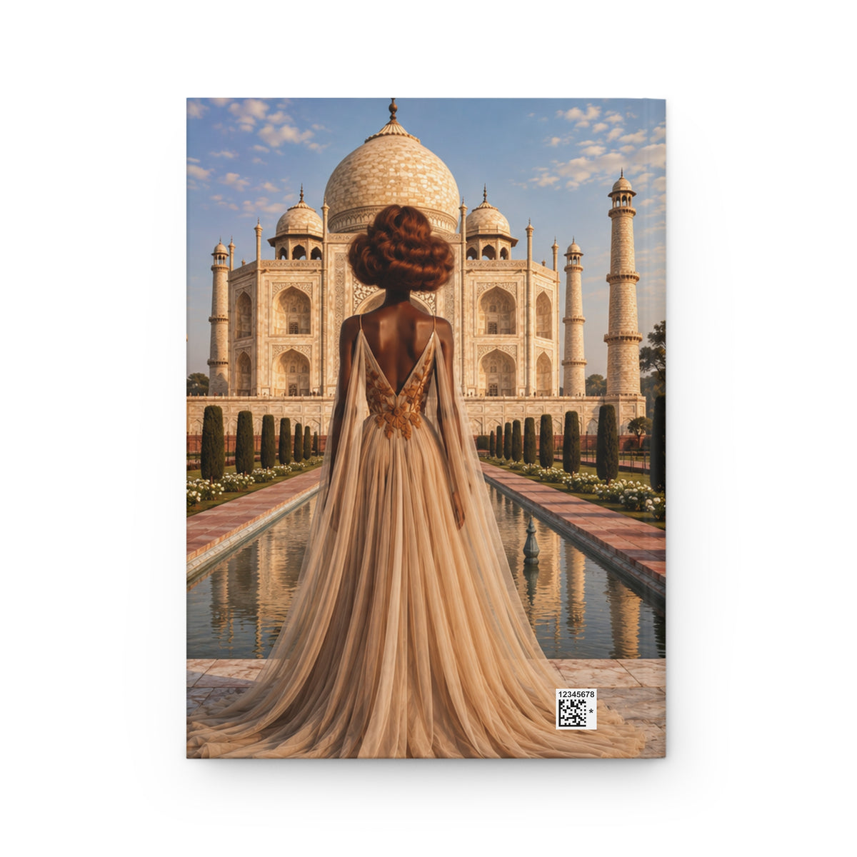 Personalized Black Woman Hardcover Journal | Noir - Copper Mahal I | Custom Name Lined Notebook, Elegant Gift for Her