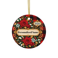 Buffalo Rose Personalized Christmas Ornament - Double-Sided Ceramic Keepsake