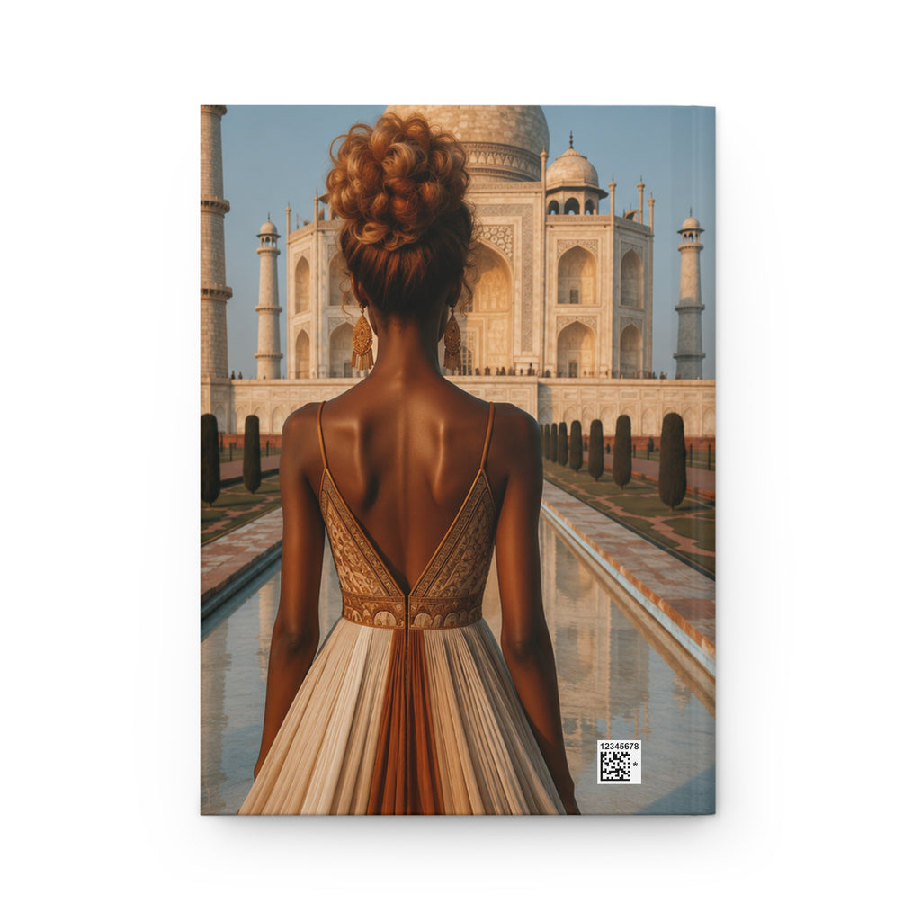 Personalized Black Woman Hardcover Journal | Noir - Copper Mahal II | Custom Name Lined Notebook, Elegant Gift for Her