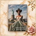 Personalized Black Woman Hardcover Journal | Noir Liberty IV | Custom Name Lined Notebook, Elegant Gift for Her