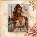 Personalized Black Woman Hardcover Journal | Noir - Copper Mahal III | Custom Name Lined Notebook, Elegant Gift for Her