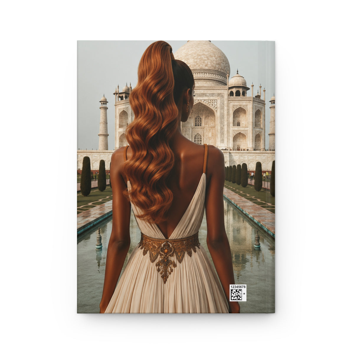 Personalized Black Woman Hardcover Journal | Noir - Copper Mahal III | Custom Name Lined Notebook, Elegant Gift for Her