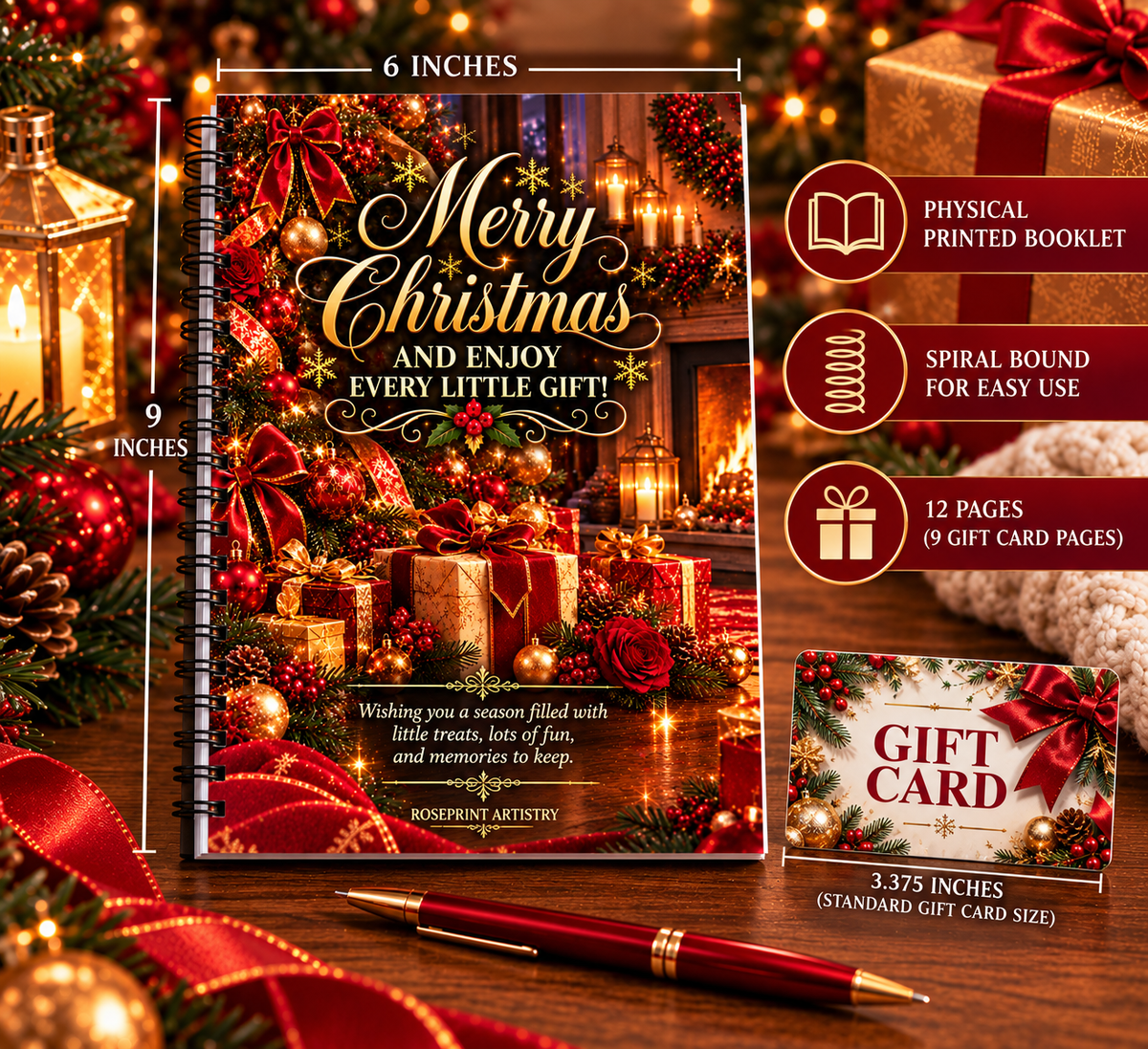 Classic Christmas Gift Card Booklet